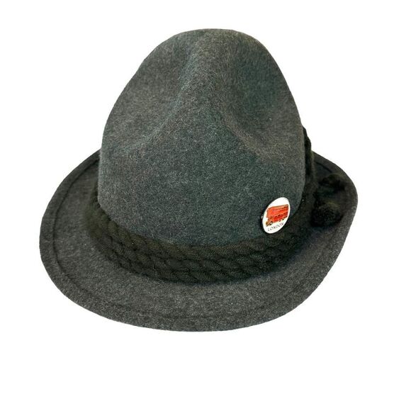 VTG Dark Grey Alpine Tyrolean Hat 205 - Picture 2 of 10